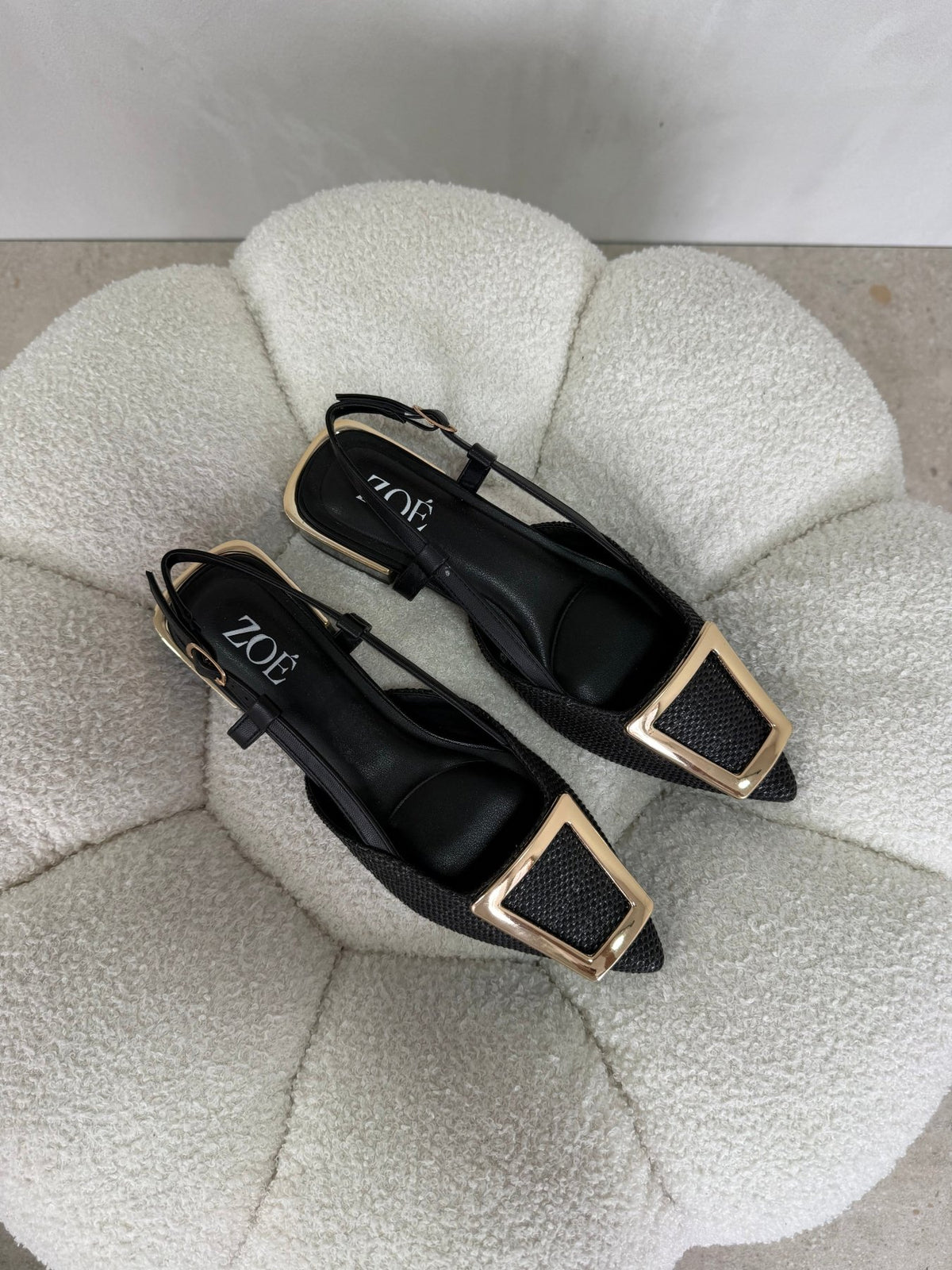 Tacones Negro 15091 Tacón Bajo Punta Fina Slingback de mujer Costa Rica - ZOÉ BRAND 2026 BLACK clásico