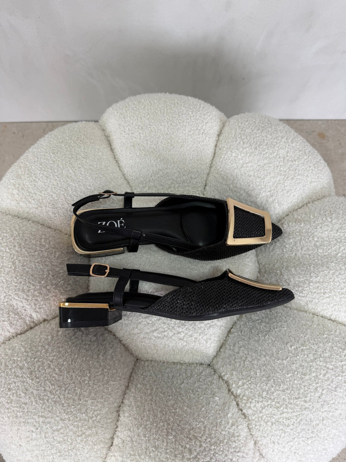 Tacones Negro 15091 Tacón Bajo Punta Fina Slingback de mujer Costa Rica - ZOÉ BRAND 2026 BLACK clásico