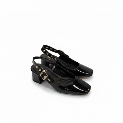 Tacones Negro Charol 15079 Tacón Medio Punta Fina Slingback de mujer Costa Rica - ZOÉ BRAND 2026 BLACK charol