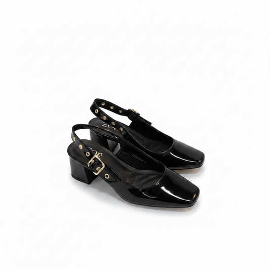 Tacones Negro Charol 15079 Tacón Medio Punta Fina Slingback de mujer Costa Rica - ZOÉ BRAND 2026 BLACK charol