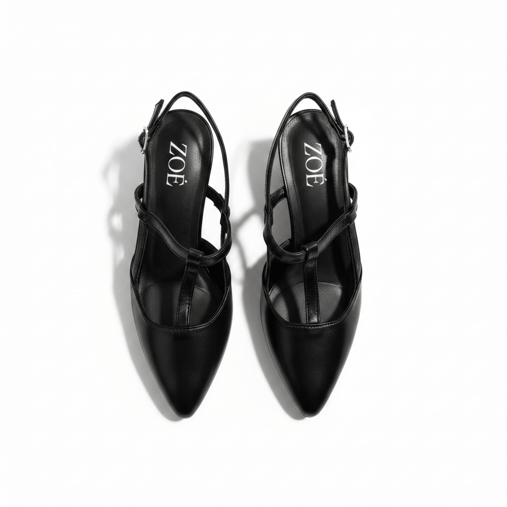Tacones Negro Charol 15094 Hebilla Slingback Tacón Alto Punta Fina Costa Rica - ZOÉ BRAND 2026 BLACK clásico