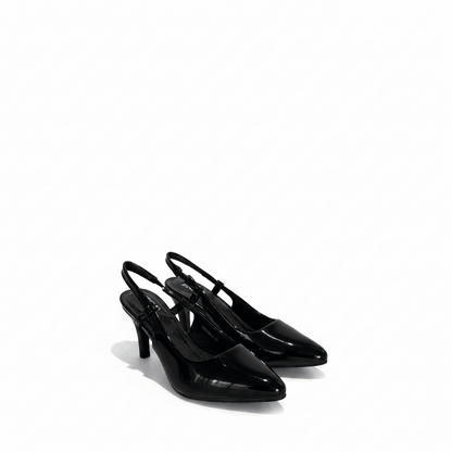 Tacones Negro Charol 15096 Punta Fina Slingback de mujer Costa Rica - ZOÉ BRAND 2026 BLACK charol