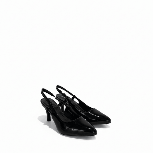 Tacones Negro Charol 15096 Punta Fina Slingback de mujer Costa Rica - ZOÉ BRAND 2026 BLACK charol