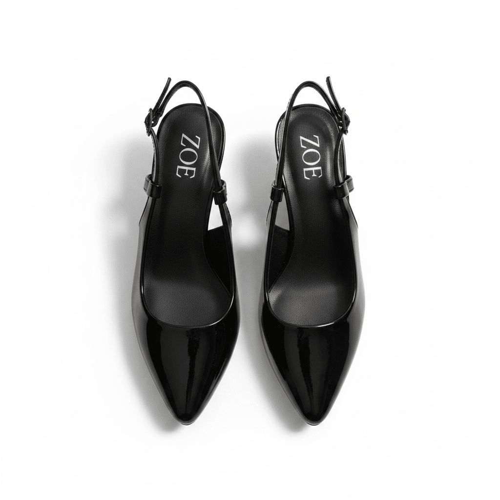 Tacones Negro Charol 15096 Punta Fina Slingback de mujer Costa Rica - ZOÉ BRAND 2026 BLACK charol
