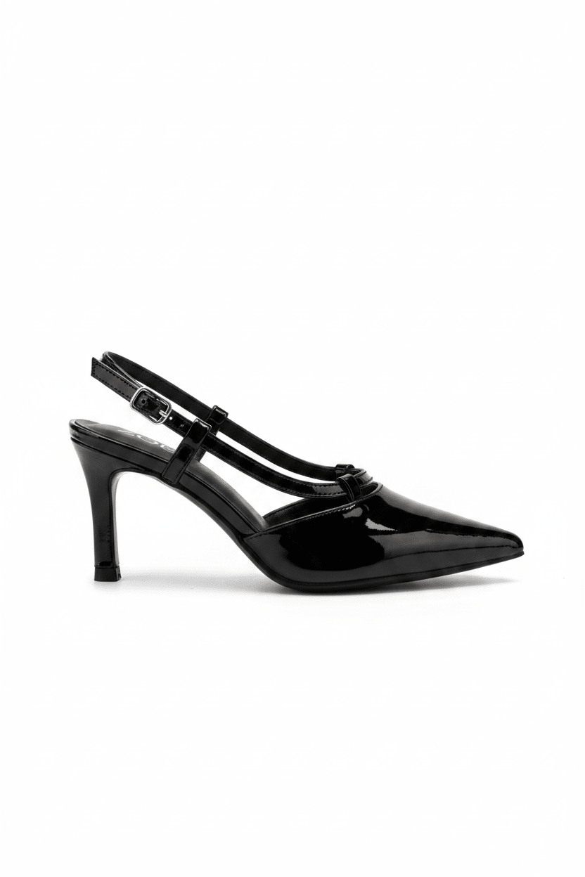 Tacones Negro Charol 15098 Punta Fina Slingback de mujer Costa Rica - ZOÉ BRAND 2026 BLACK charol