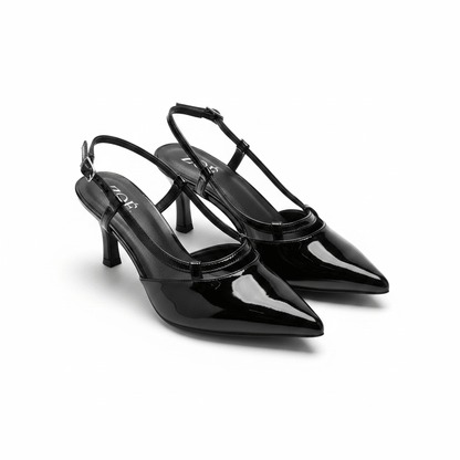 Tacones Negro Charol 15098 Punta Fina Slingback de mujer Costa Rica - ZOÉ BRAND 2026 BLACK charol