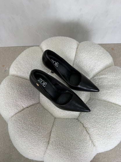 Tacones Negro Tacón Alto 15100 Punta Fina de mujer Costa Rica - ZOÉ BRAND 2026 BLACK charol