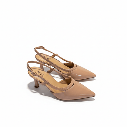 Tacones Nude 15099 Punta Fina Slingback de mujer Costa Rica - ZOÉ BRAND 2026 charol clásico
