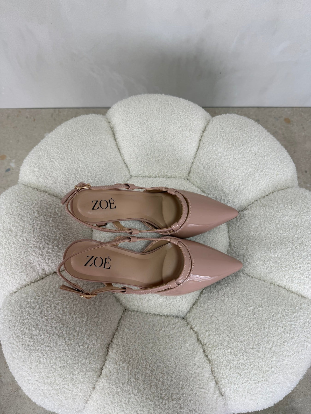 Tacones Nude 15099 Punta Fina Slingback de mujer Costa Rica - ZOÉ BRAND 2026 charol clásico