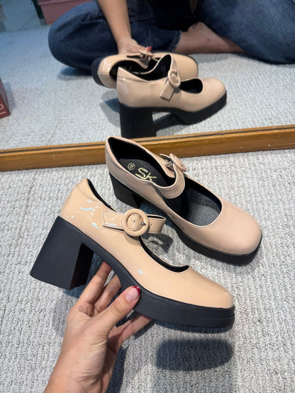 Tacones Nude Charol 14516 Plataforma Mary Jane Hebilla Ejecutivo de mujer Zoé Brand Costa Rica - ZOÉ BRAND 2025 bailarinas charol