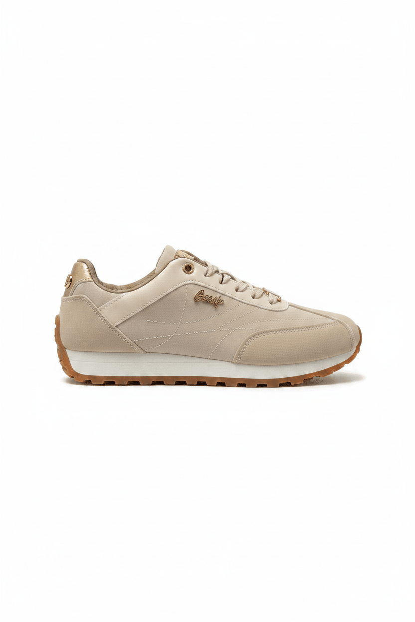 Tenis Beige Gamuza Plataforma 14815 De cordones Casual de mujer Zoé Brand Costa Rica