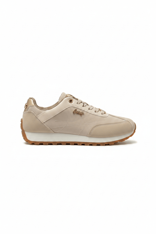 Tenis Beige Gamuza Plataforma 14815 De cordones Casual de mujer Zoé Brand Costa Rica