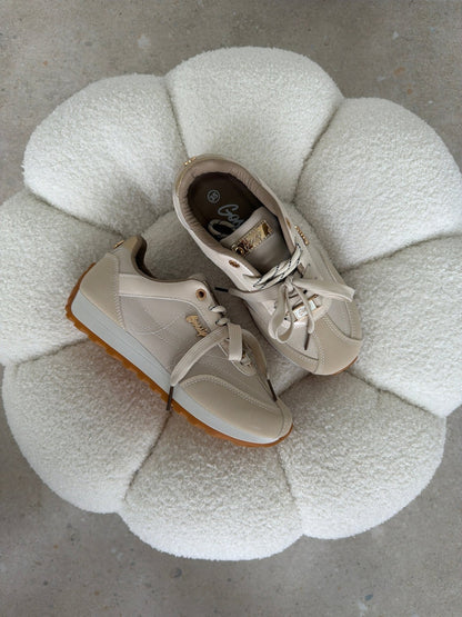 Tenis Beige Gamuza Plataforma 14815 De cordones Casual de mujer Zoé Brand Costa Rica