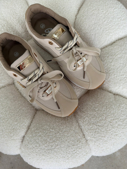 Tenis Beige Gamuza Plataforma 14815 De cordones Casual de mujer Zoé Brand Costa Rica