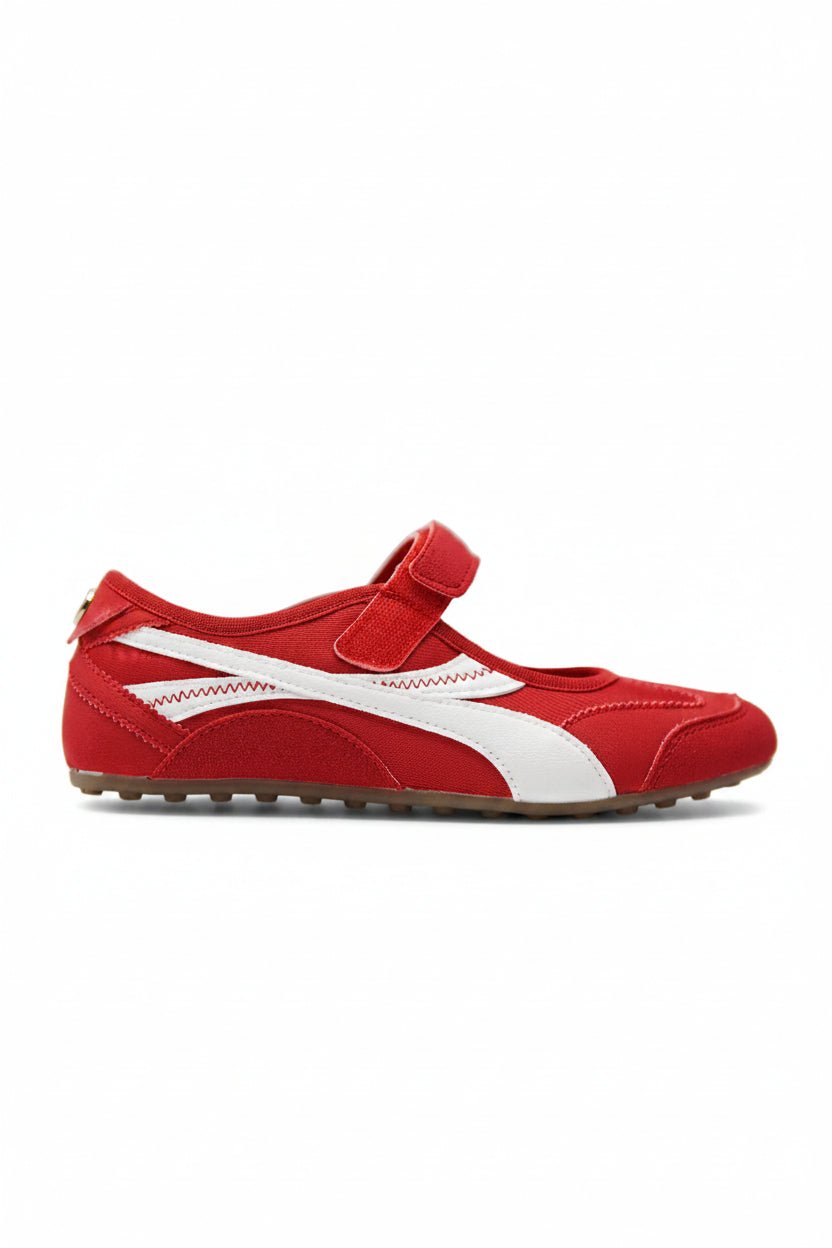 Tenis Rojo Blanco Gamuza 14820 Velcro Mary Jane Casual de mujer Zoé Brand Costa Rica