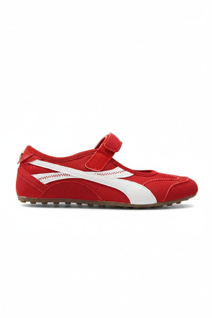 Tenis Rojo Blanco Gamuza 14820 Velcro Mary Jane Casual de mujer Zoé Brand Costa Rica