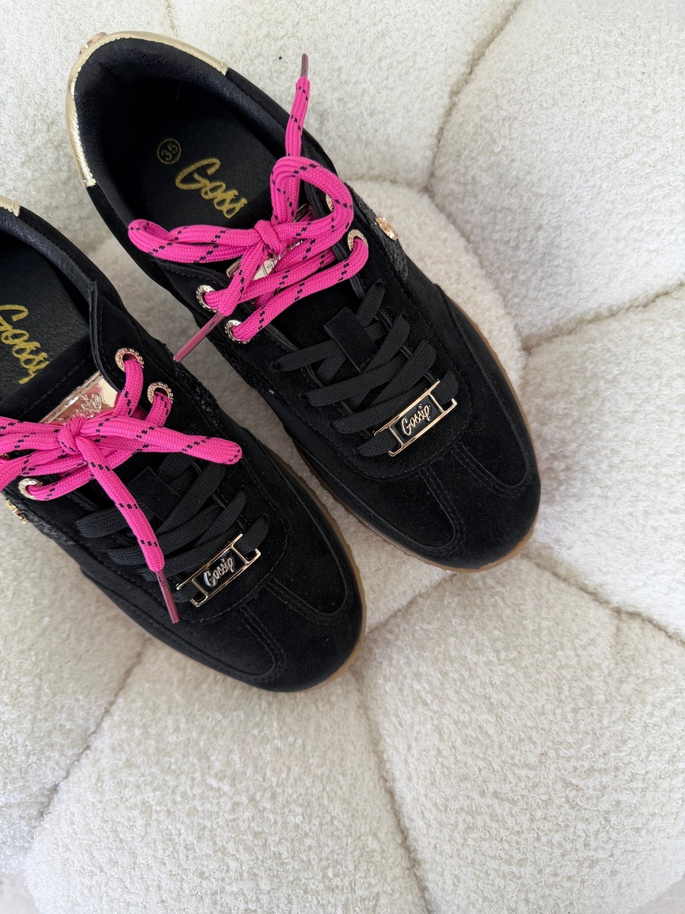 Tenis Negro Gamuza 14837 De cordones Casual de mujer Zoé Brand Costa Rica