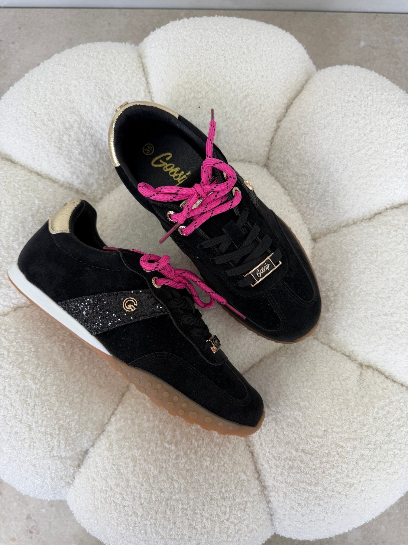 Tenis Negro Gamuza 14837 De cordones Casual de mujer Zoé Brand Costa Rica