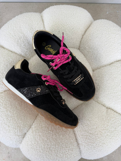 Tenis Negro Gamuza 14837 De cordones Casual de mujer Zoé Brand Costa Rica