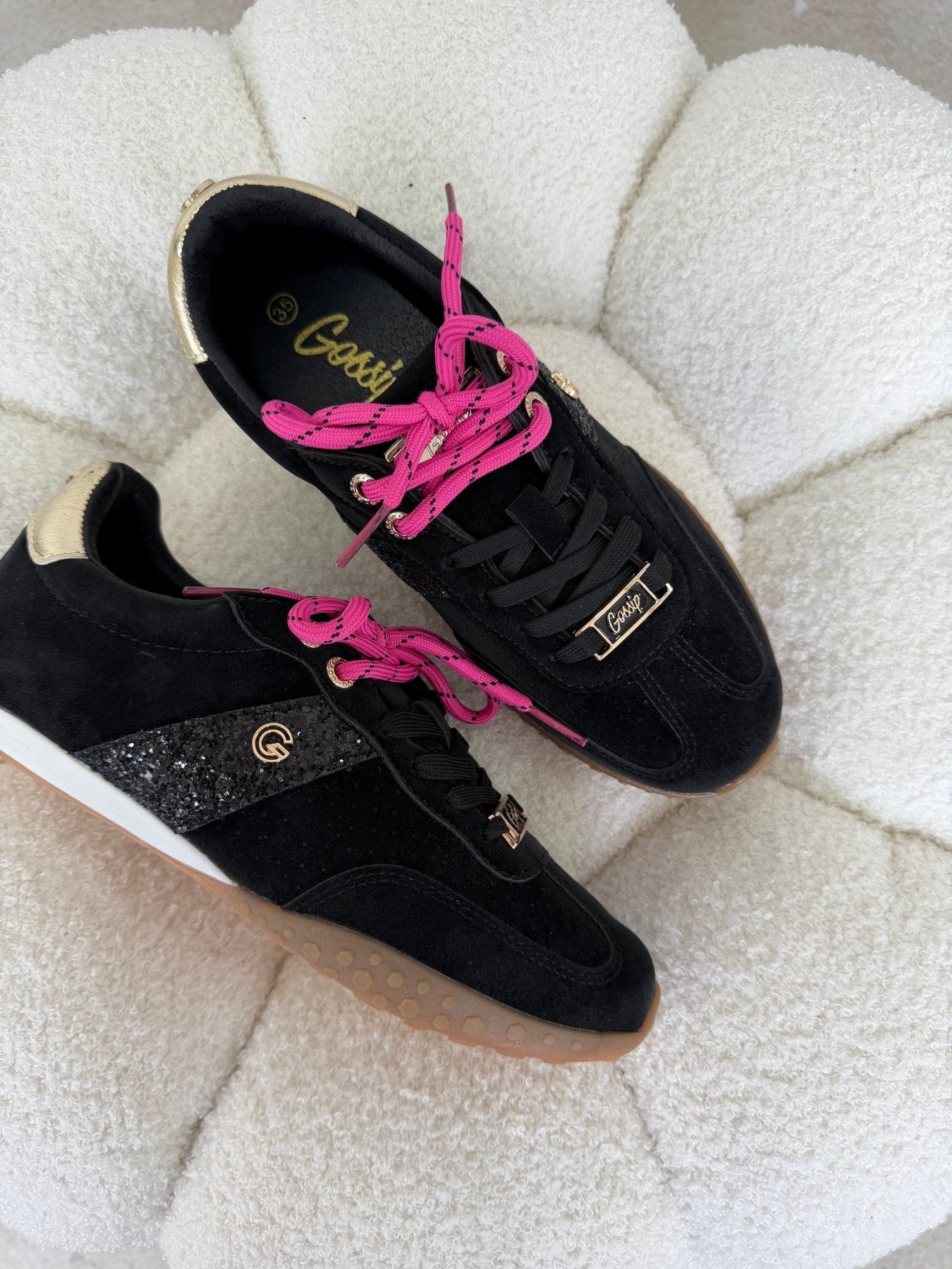 Tenis Negro Gamuza 14837 De cordones Casual de mujer Zoé Brand Costa Rica