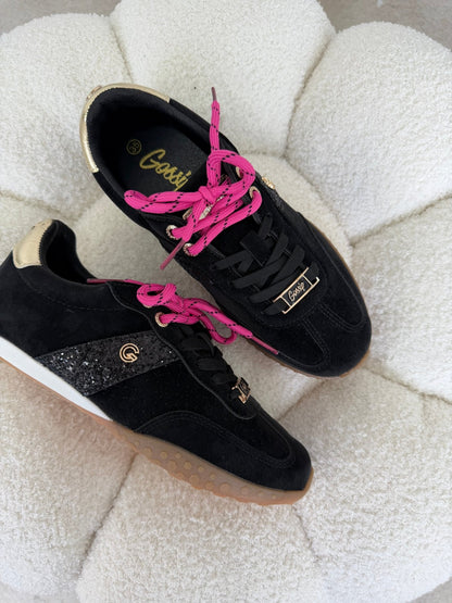 Tenis Negro Gamuza 14837 De cordones Casual de mujer Zoé Brand Costa Rica