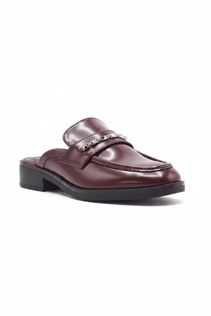 Zuecos Vino 14075 Cuero Genuino Slip On Casual de mujer Zoé Brand Costa Rica