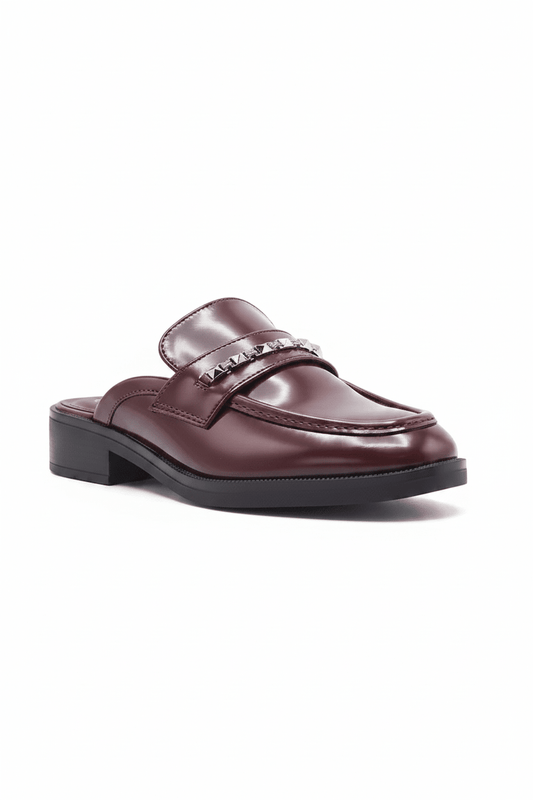 Zuecos Vino 14075 Cuero Genuino Slip On Casual de mujer Zoé Brand Costa Rica