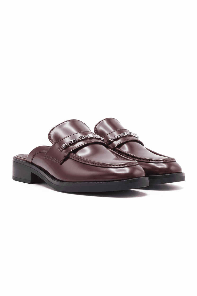 Zuecos Vino 14075 Cuero Genuino Slip On Casual de mujer Zoé Brand Costa Rica