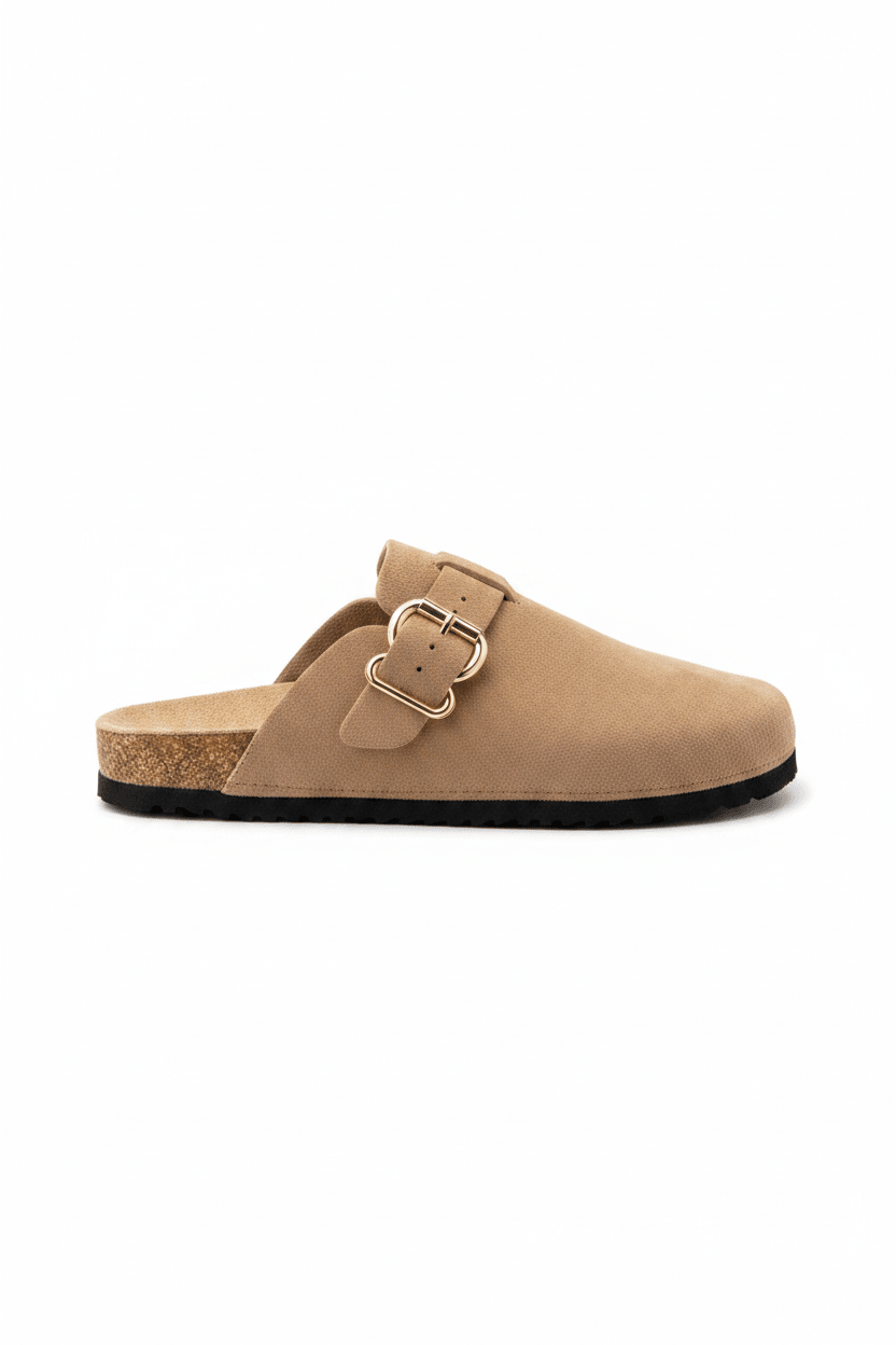 Zuecos Camel Gamuza 14857 Hebilla Casual de mujer Zoé Brand Costa Rica